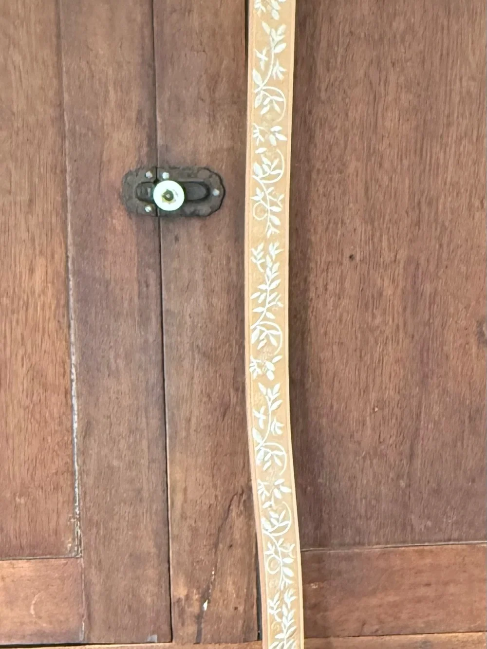 Tan Embroidered Leather Women's Belt
